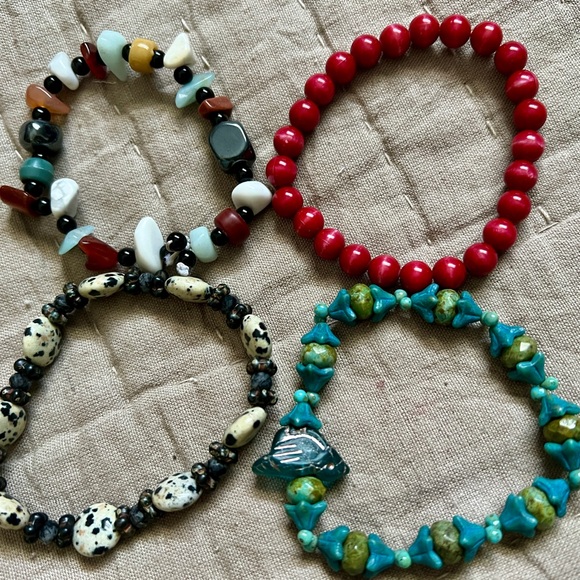 Four Stretchy Beaded Bracelets - Picture 2 of 5